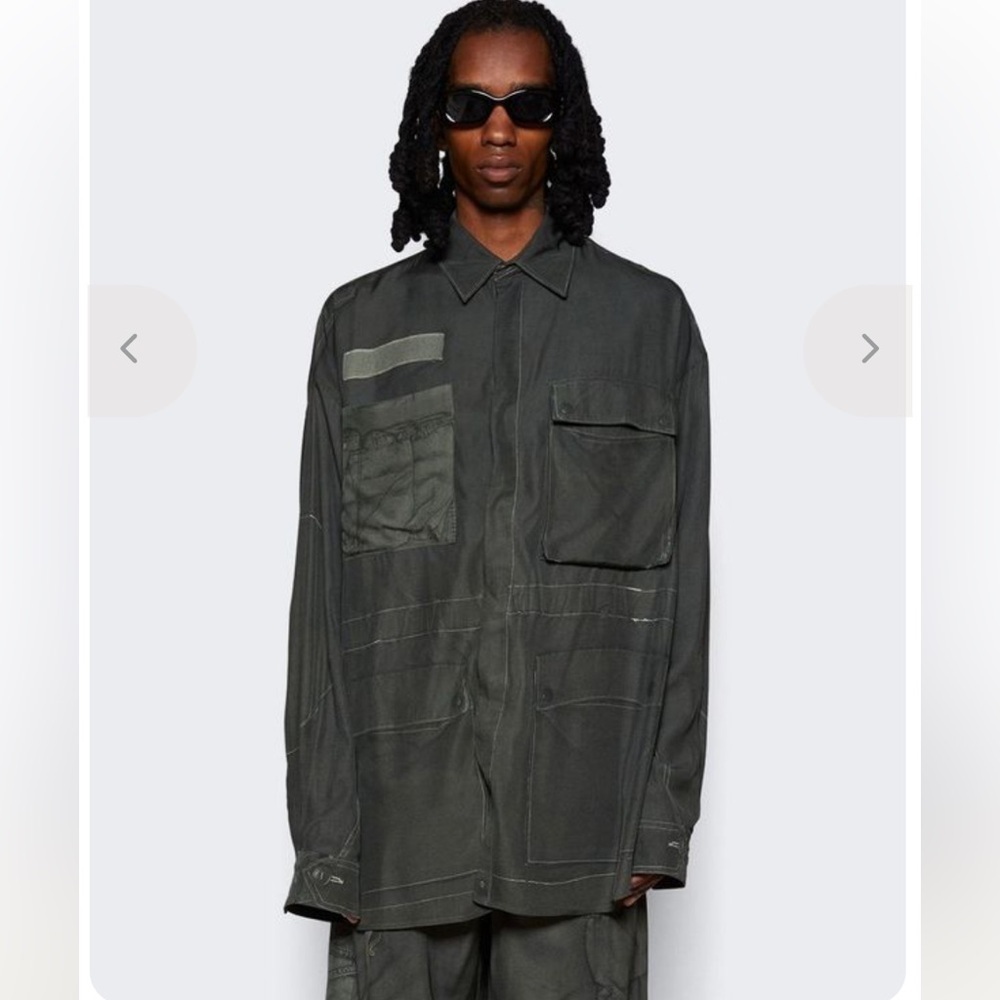 Diesel S Dew Shirt in Military Green Size 48 Italian M/L US NWT